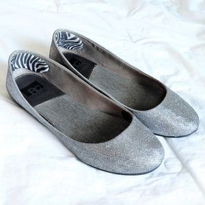 BC Footwear Limousine Mesh Silver Metallic Flats